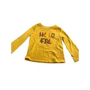 Cat & Jack Girls Long Sleeve Graphic Tee Gold/Brown/Yellow/Orange/Green Size 3T